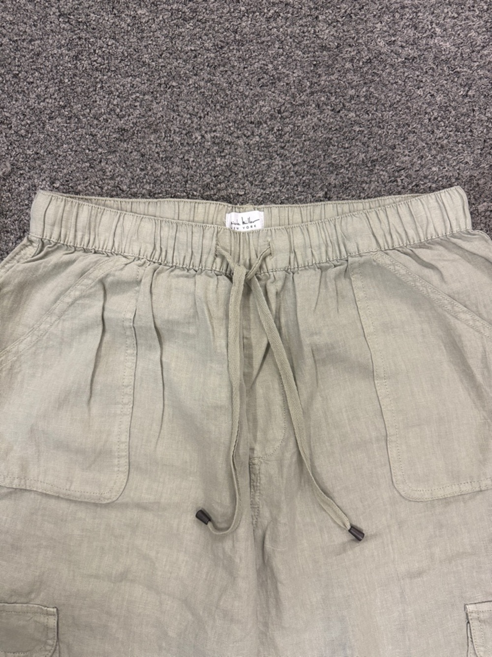 Nicole Miller Light Olive Cargo Ankle Pants - Picture 4 of 6